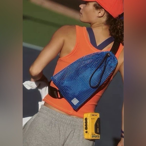 Free People Movement small black mesh sling bag - Picture 1 of 10